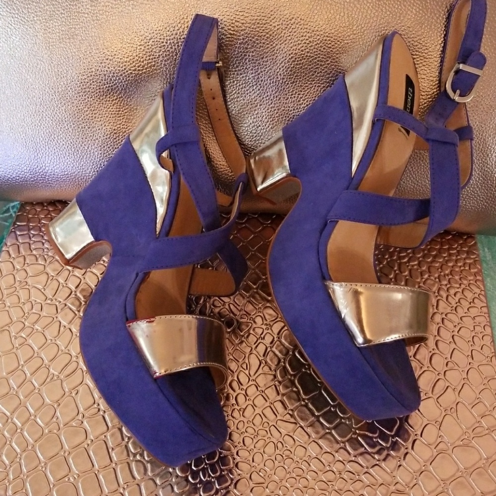 Purple and Gold Theme Platform Shoes